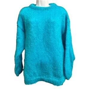 Lairds of Scotland 1X Sweater Fancy Teal Blue Wool Great Britain Comfy Well-Made